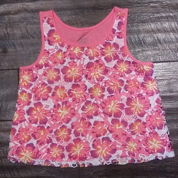NWT Faded Glory girl's floral lace tank top. M, L - Picture 2 of 4